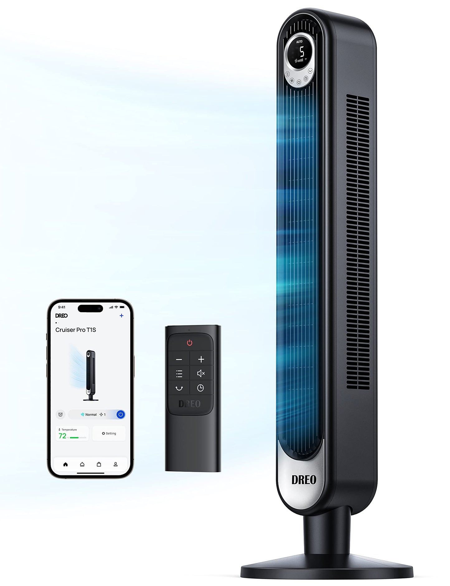 DREO Tower Fan for Bedroom, 28ft/s Velocity, Ultra Quiet Fan, 8 Speeds