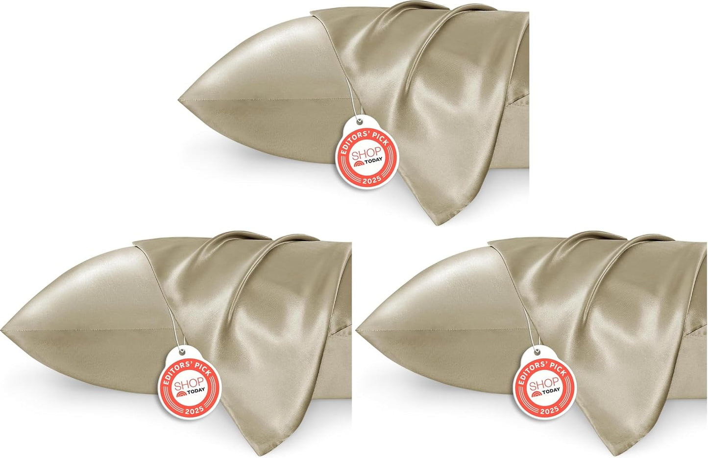 Bedsure Satin Pillowcase, Similar to Silk Pillow Cases Queen Size Set of 2, Cooling Pillow Case Covers with Envelope Closure, Room Decor Gifts for Women Men, Silver Grey, 20x30 Inches, 2pcs