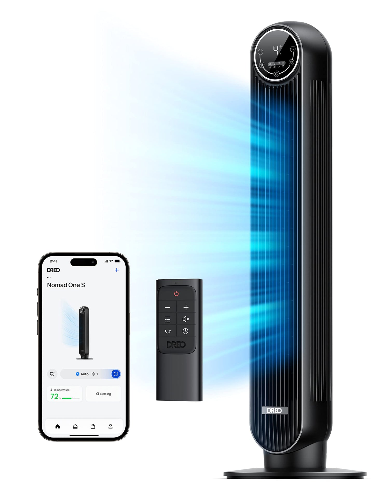 DREO Tower Fan for Bedroom, 28ft/s Velocity, Ultra Quiet Fan, 8 Speeds