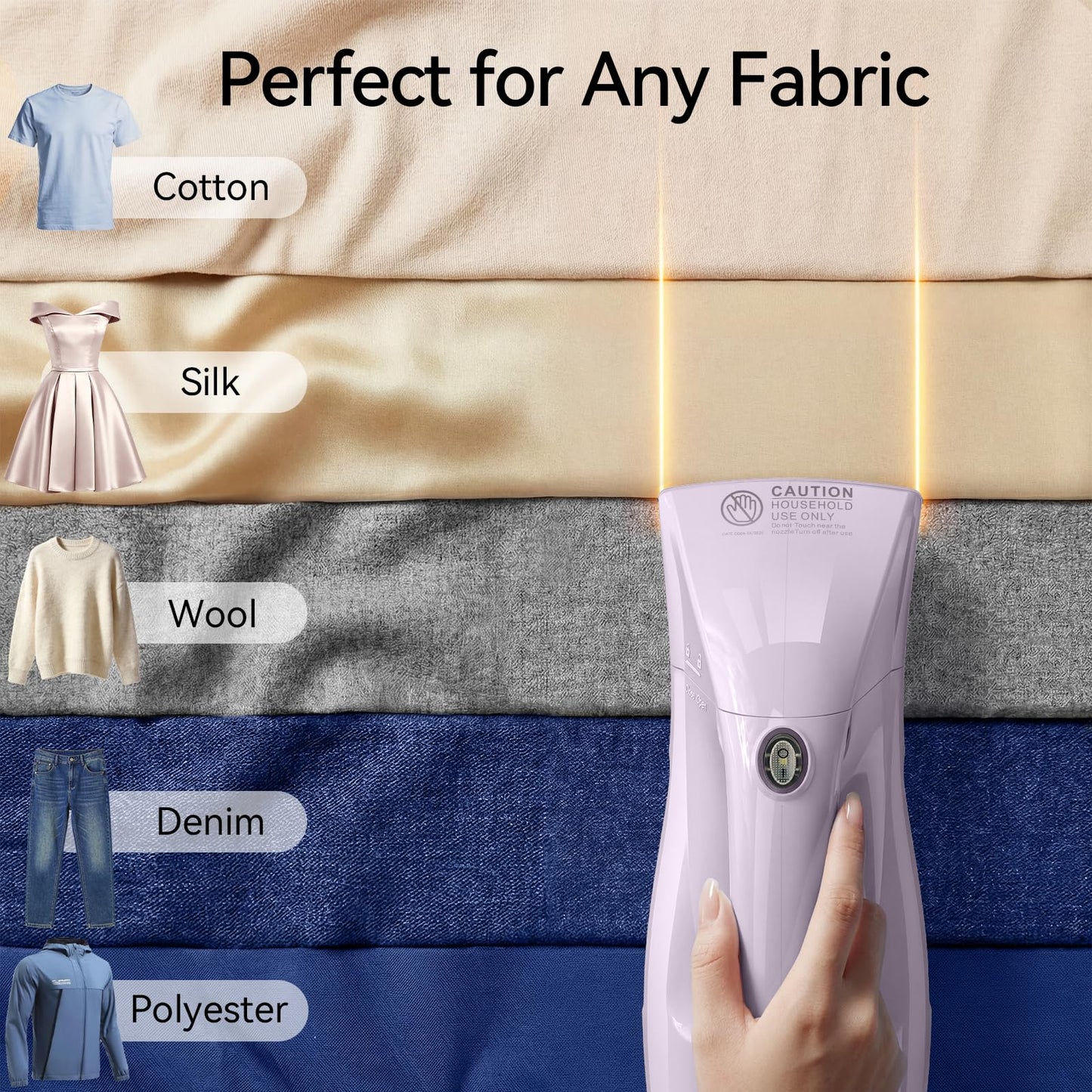HiLIFE Steamer for Clothes, Portable Handheld Clothing Steamer, 240ml Big Capacity, 700W, Strong Power, Fabric Quick Wrinkle Remover with Brush for Home, Office(ONLY 120V) -Blue