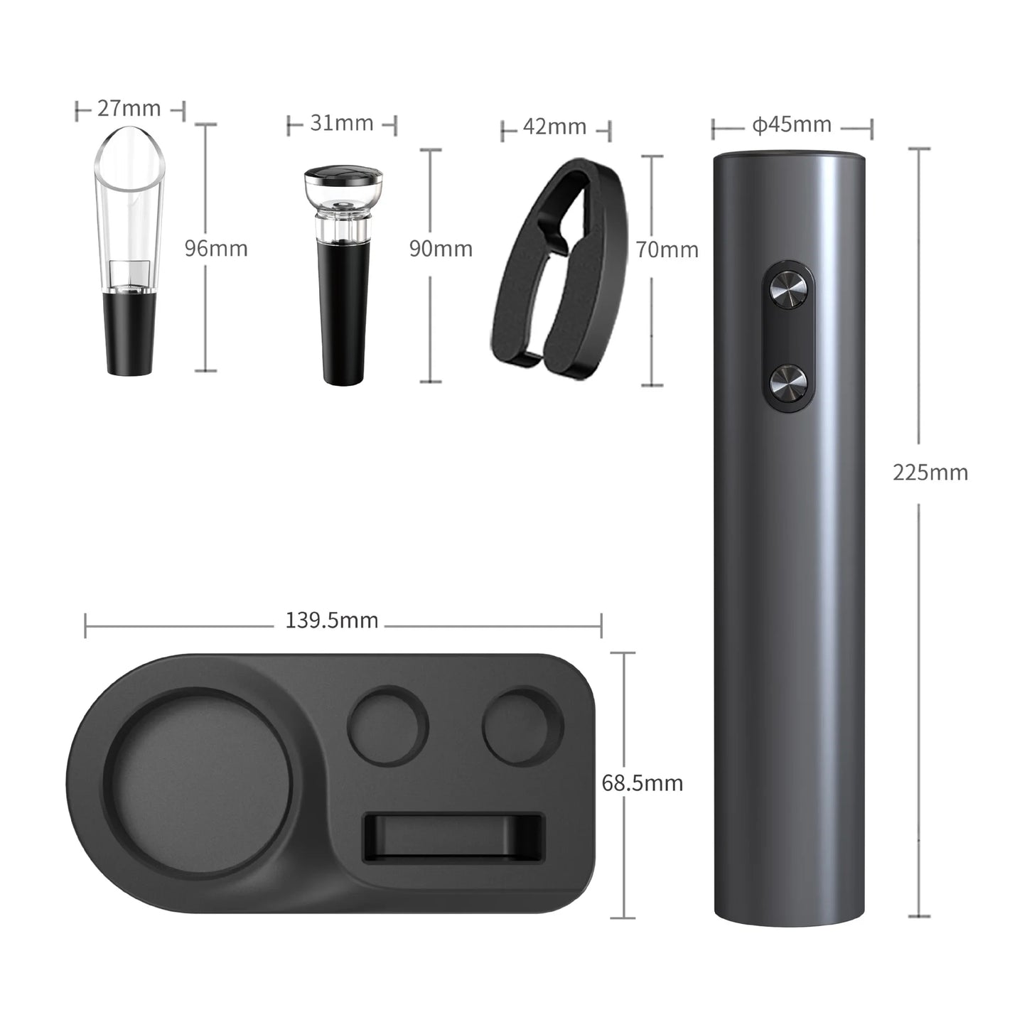 Portable Automatic Wine Opener Set Battery Style Electric Wine Corkscrew