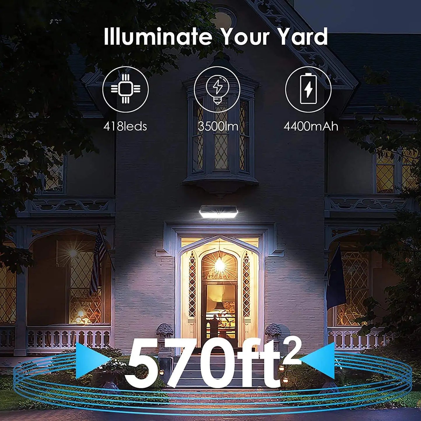 Outdoor LED Wall Light IP65 Waterproof Solar Garden Street Lamp with Intelligent Design