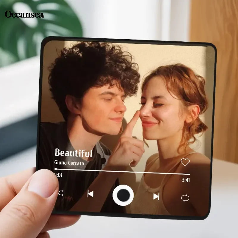 Customized Photo 7pcs Photo Music Fridge Magnet with Frame Personalized Refrigerator Magnets for Christmas Gift
