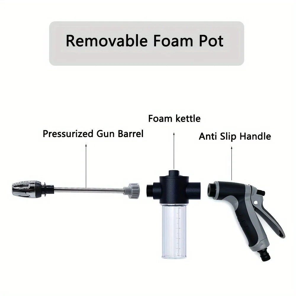 High-Pressure Car Washing Water Gun, External RV Cleaning, Foam Kettle Cleaning, Garden Water Hose Nozzle, Garden Shower,