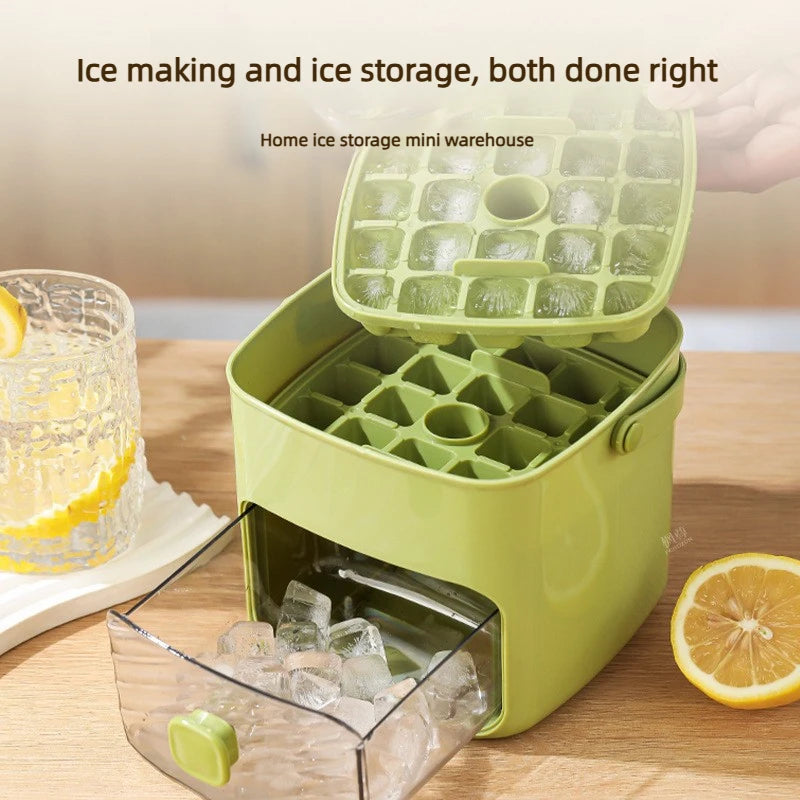48 Grid Ice Cube Mold Reusable Refrigerator Ice Maker One-touch Easy Release Homemade Ice Cube Tray Mold Home Ice Making Tool