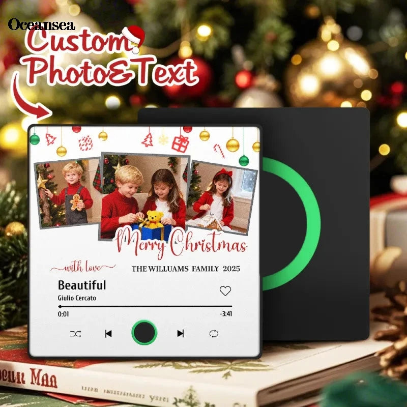 Customized Photo 7pcs Photo Music Fridge Magnet with Frame Personalized Refrigerator Magnets for Christmas Gift