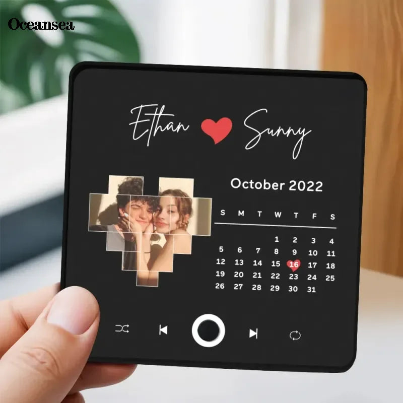 Customized Photo 7pcs Photo Music Fridge Magnet with Frame Personalized Refrigerator Magnets for Christmas Gift