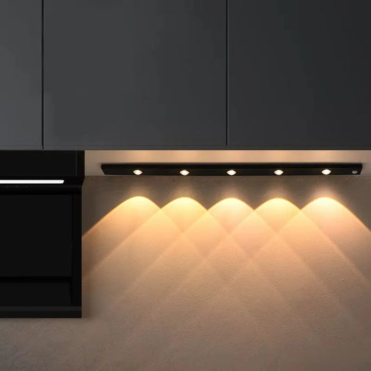 LED Ultra Thin Under Cabinet Lights Motion Sensor Night Light Wireless 3Color Dimmable For Kitchen Cabinet Bedroom Wardrobe Ligh