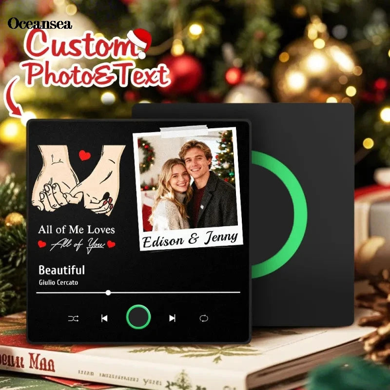 Customized Photo 7pcs Photo Music Fridge Magnet with Frame Personalized Refrigerator Magnets for Christmas Gift