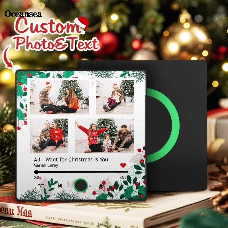 Customized Photo 7pcs Photo Music Fridge Magnet with Frame Personalized Refrigerator Magnets for Christmas Gift