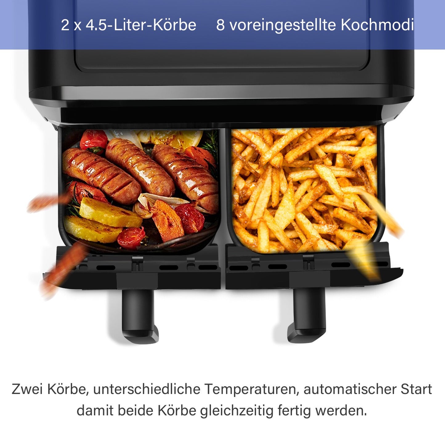 9L Double Air Fryer XXL AirFryer Digital Touch Air Fryer 2400W
